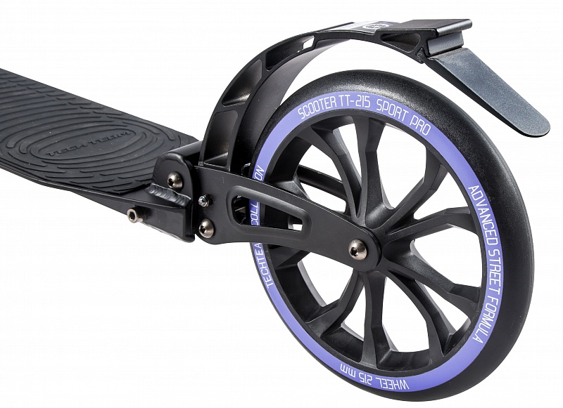 Самокат Tech Team TT 250 SPORT PRO (переднее колесо 250 мм., заднее 200 мм., передний и задний амортизатор) НОВАЯ КОЛЛЕКЦИЯ 2019  (ЧЕРНО-ФИОЛЕТОВЫЙ)