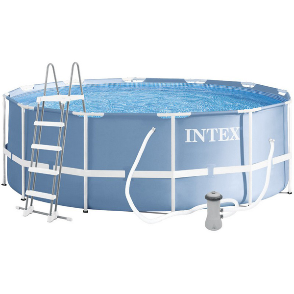 26706 intex  Каркасный сборно-разборный бассейн   Intex 26706 Metal Frame Pool 305 * 99 см. + фильтр-насос, лестница