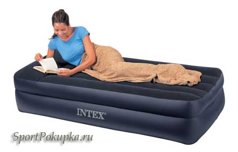 Надувная кровать Intex Supreme Rising Comfort,  со встроенным электронасосом 220в, размер (203*102*47 см),  арт. 66706