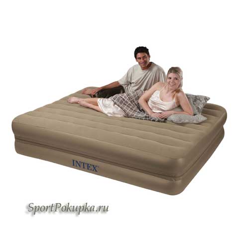 Надувная кровать Intex Classic (две кровати в одной соединенных мощной застежкой-молнией ) , без насоса, размер  (203*152*46 см.),   арт.66754