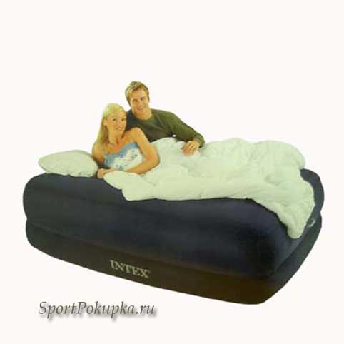 Надувная кровать Rising Comfort, со встроенным насосом 220 В, размер (152х203х53см), арт. 66956