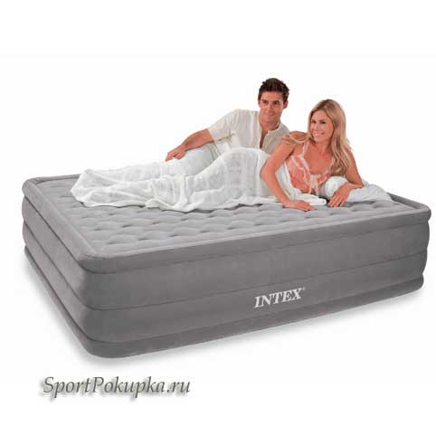 Надувная кровать Intex, со встроенным электронасосом 220в,66958, размер (152х203х46см) арт.66958