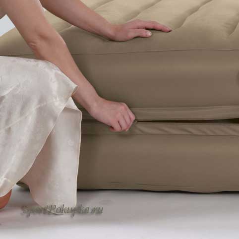 Надувная кровать Intex Classic (две кровати в одной соединенных мощной застежкой-молнией ) , без насоса, размер  (191*99*46 см.),   арт.66750