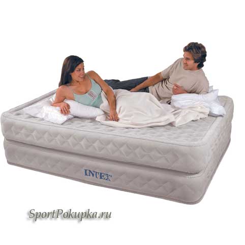 Надувная кровать Intex Supreme Air-Flow Bed, со встроенным электронасосом 220в, размер (203*152*51),  арт. 66962