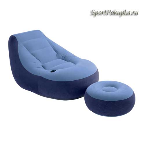 Надувное кресло синее Intex 68651
